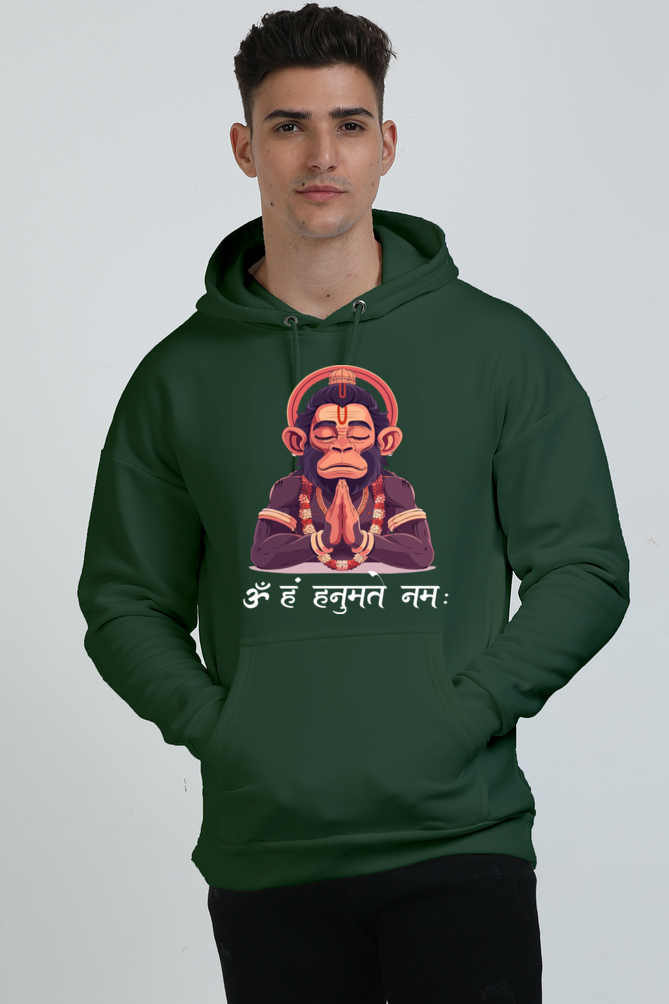 Hanuman Motivational Oversized Hooded Sweatshirt T-Shirts for Men Vastrdhamm