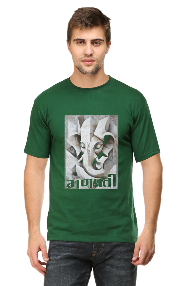 Ganesha Protector Round Neck Half Sleeve Classic T-Shirts for Men Vastrdhamm