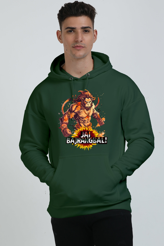 Hanuman Strong Oversized Hooded Sweatshirt T-Shirts for Men Vastrdhamm