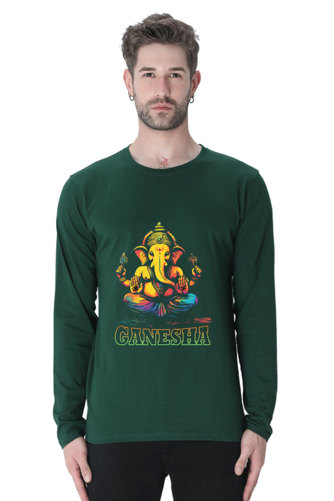 Jai Ganesha Power Round Neck Full Sleeve T-Shirts for Men Vastrdhamm