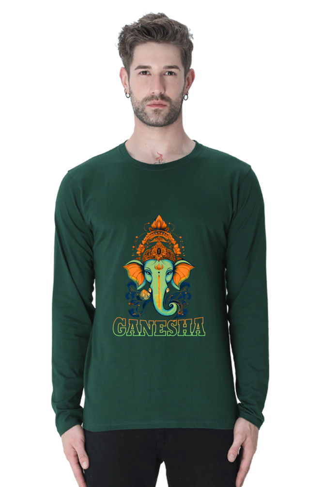 Jai Ganesha Glory Round Neck Full Sleeve T-Shirts for Men Vastrdhamm