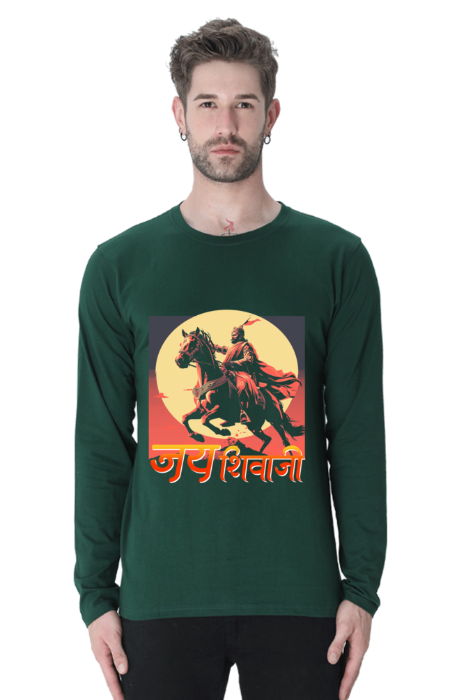 Shivaji Maharaj Valor Round Neck Full Sleeve T-Shirts for Men Vastrdhamm