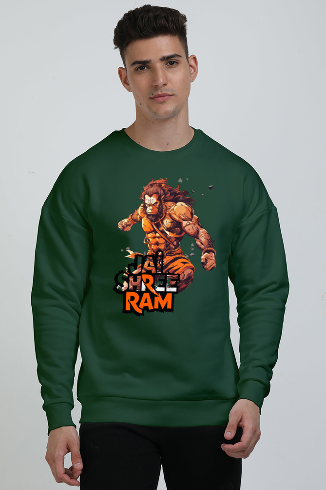 Hanuman Jai Shree Ram Oversized Sweatshirt T-Shirts for Men Vastrdhamm