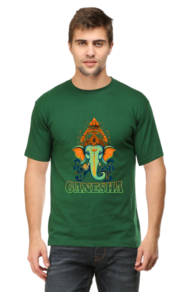 Jai Ganesha Glory Round Neck Half Sleeve Classic T-Shirts for Men Vastrdhamm