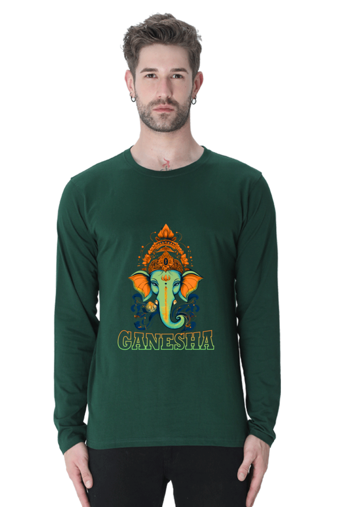 Jai Ganesha Glory Round Neck Full Sleeve T-Shirts for Men Vastrdhamm