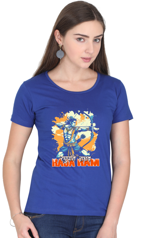 Ram Ji Warrior Spirit Round Neck Half Sleeve Classic T-Shirts for Women Vastrdhamm