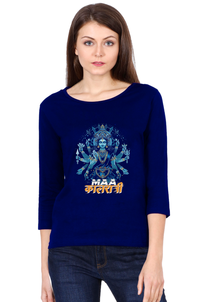 Durga ShaktiRound Neck Full Sleeve T-Shirts for Women Vastrdhamm