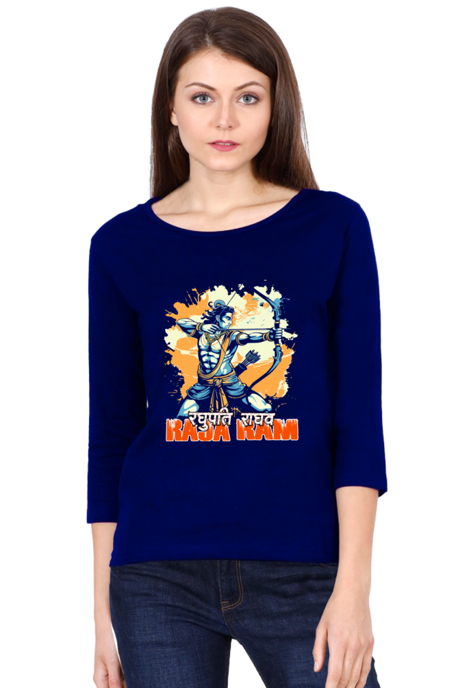 Ram Ji Warrior Spirit Round Neck Full Sleeve T-Shirts for Women Vastrdhamm