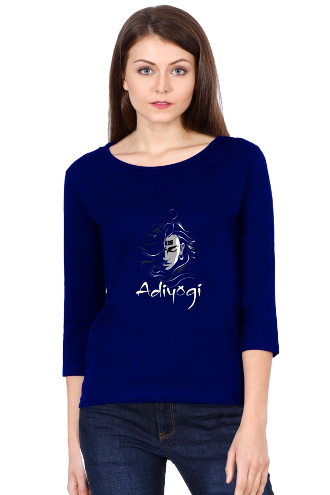 Shiv Ji Nataraja Round Neck Full Sleeve T-Shirts for Women Vastrdhamm