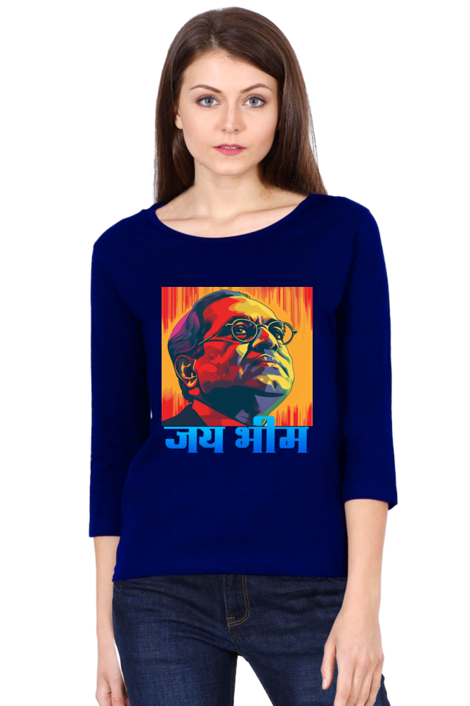 Ambedkar VisionRound Neck Full Sleeve T-Shirts for Women Vastrdhamm