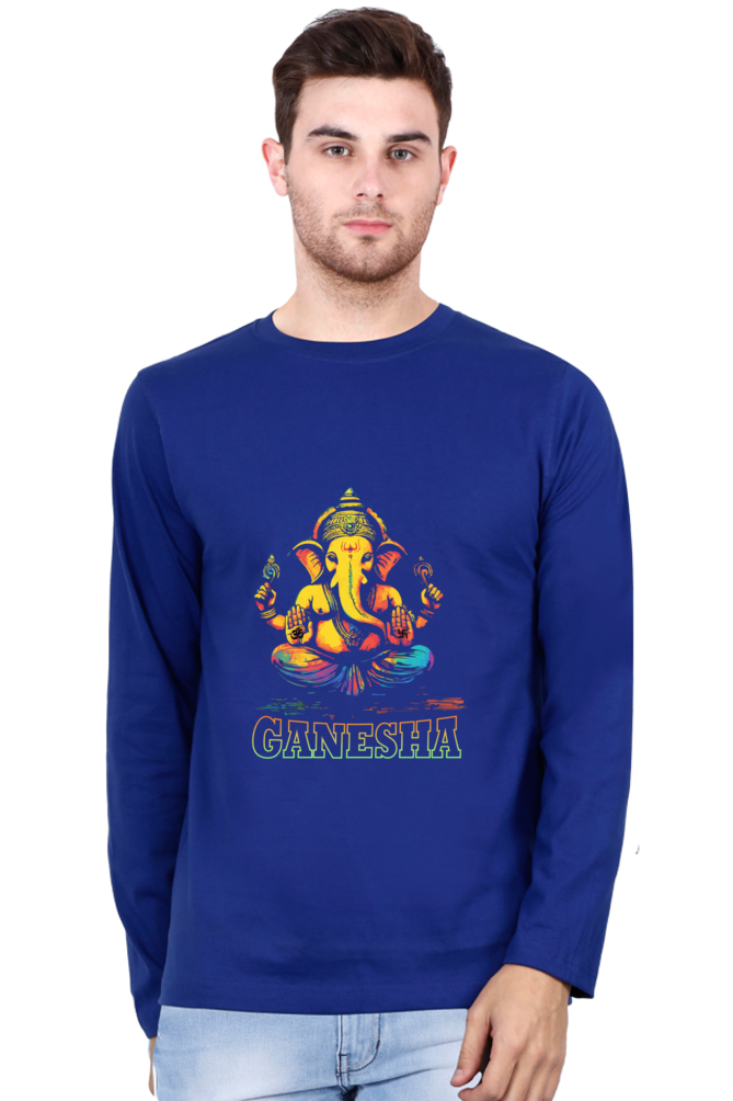 Jai Ganesha Power Round Neck Full Sleeve T-Shirts for Men Vastrdhamm