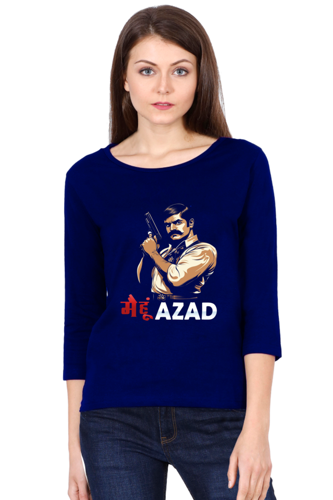 Chandra Shekhar Azad RevolutionRound Neck Full Sleeve T-Shirts for Women Vastrdhamm