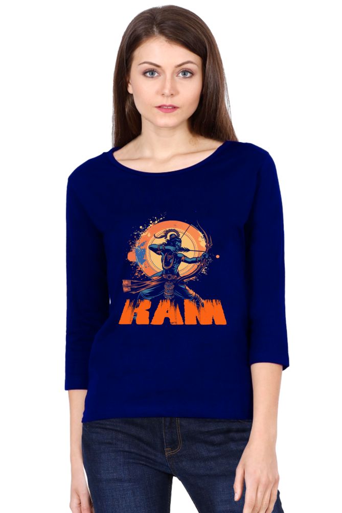 Ram Ji Maryada Purushottam Round Neck Full Sleeve T-Shirts for Women Vastrdhamm