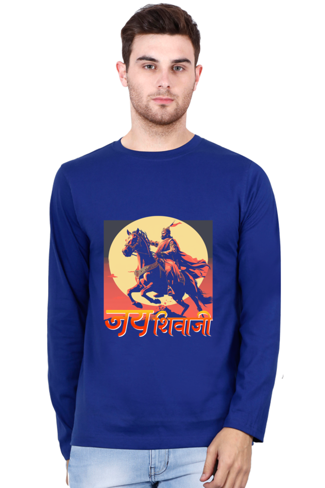 Shivaji Maharaj Valor Round Neck Full Sleeve T-Shirts for Men Vastrdhamm