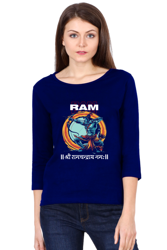 Ram Ji Victory Round Neck Full Sleeve T-Shirts for Women Vastrdhamm