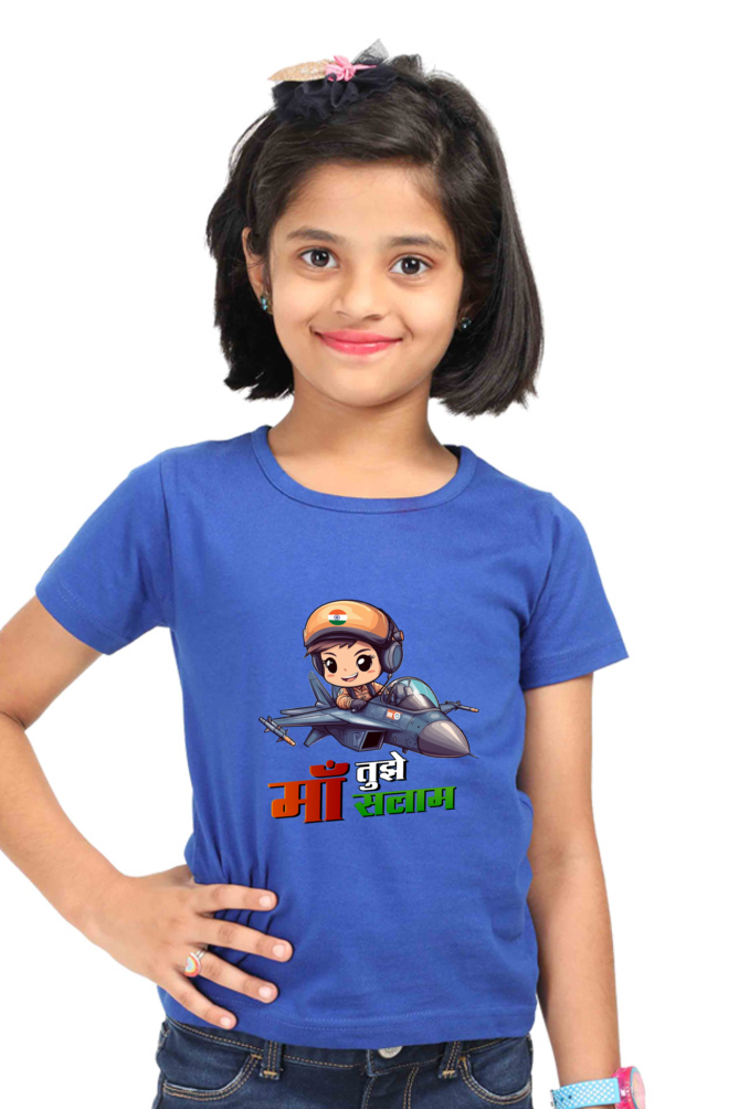 Republic Day Pride Round Neck Half Sleeve Classic T-Shirts for Girls Vastrdhamm