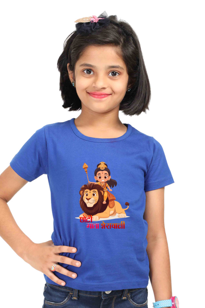 Durga Protector Round Neck Half Sleeve Classic T-Shirts for Girl Vastrdhamm