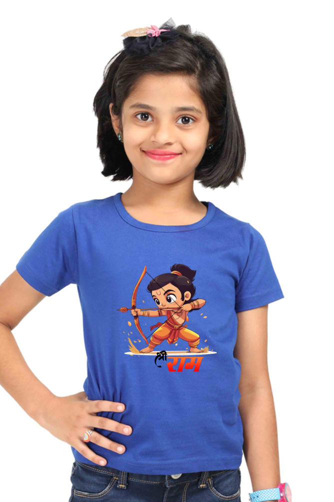 Ram Ji Warrior Spirit Round Neck Half Sleeve Classic T-Shirts for Girl Vastrdhamm