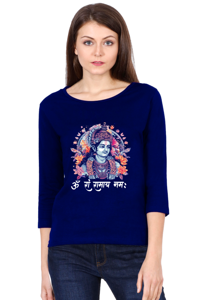 Ram Ji Righteous Path Round Neck Full Sleeve T-Shirts for Women Vastrdhamm