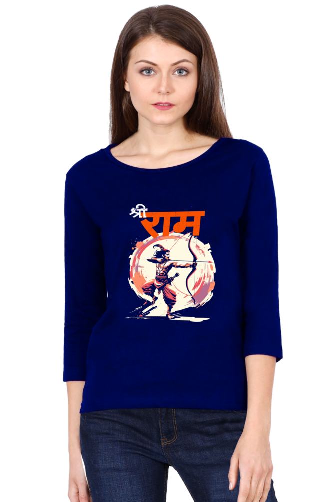 Ram Ji Eternal Dharma Round Neck Full Sleeve T-Shirts for Women Vastrdhamm