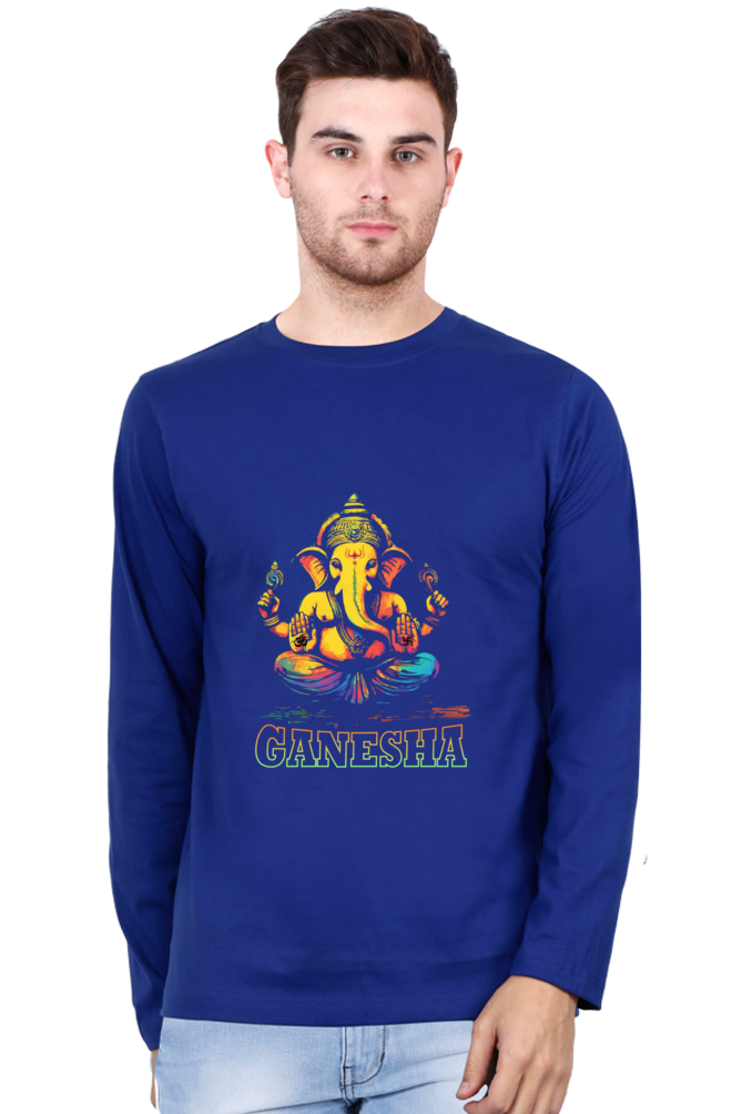 Jai Ganesha Power Round Neck Full Sleeve T-Shirts for Men Vastrdhamm