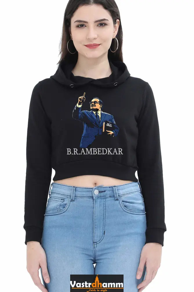 Ambedkar Ideals Crop Hoodies for Women Vastrdhamm