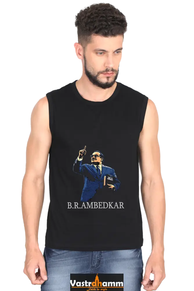 Ambedkar Ideals Round Neck Sleeveless T-Shirts for Men Vastrdhamm