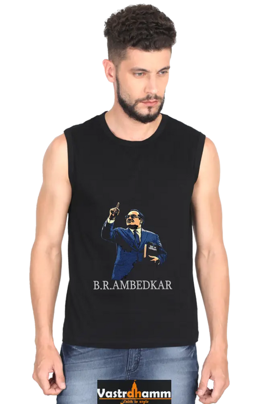 Ambedkar Ideals Round Neck Sleeveless T-Shirts for Men Vastrdhamm