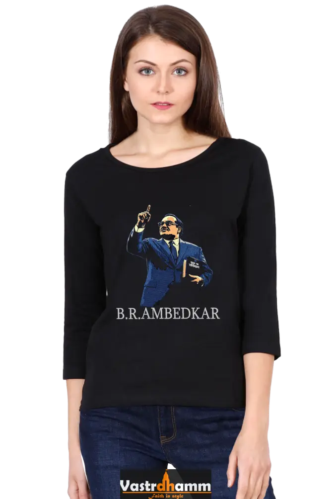 Ambedkar IdealsRound Neck Full Sleeve T-Shirts for Women Vastrdhamm