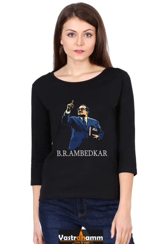 Ambedkar IdealsRound Neck Full Sleeve T-Shirts for Women Vastrdhamm