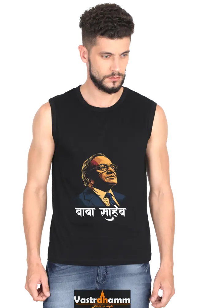 Ambedkar Inspiration Round Neck Sleeveless T-Shirts for Men Vastrdhamm