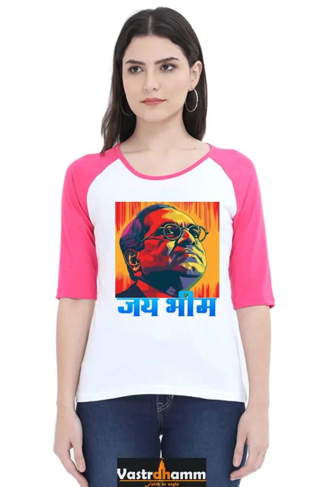 Ambedkar Ji Advocate Raglan Full Sleeve T-Shirts for Women Vastrdhamm
