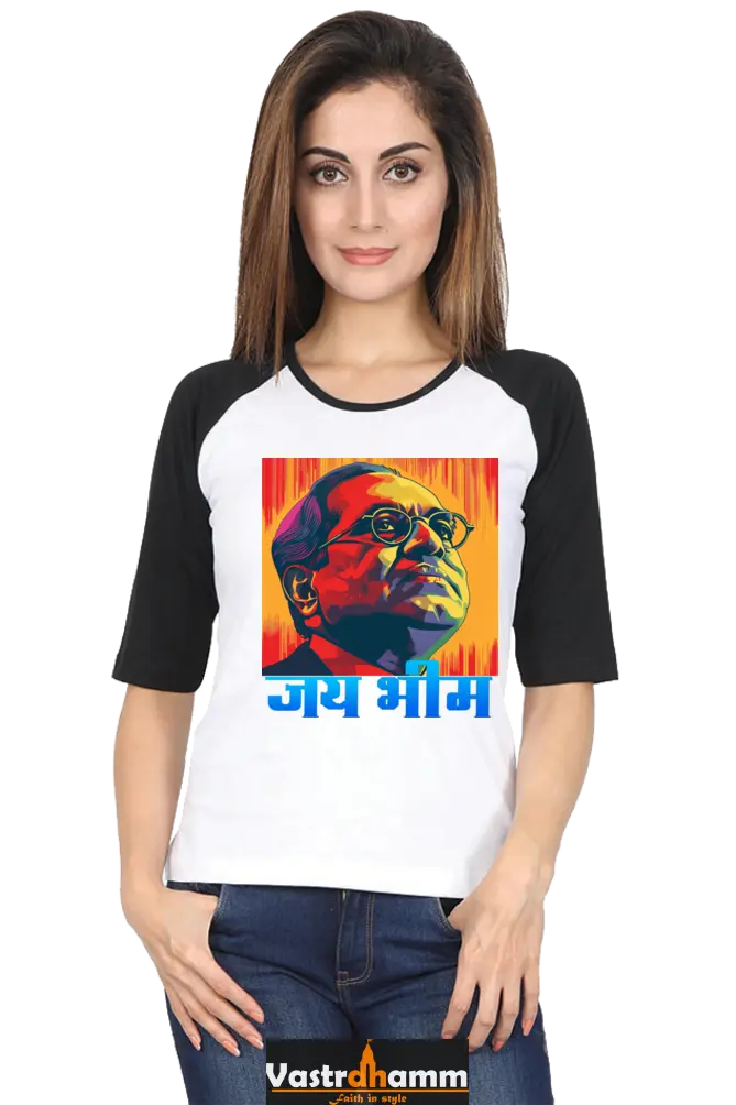 Ambedkar Ji Advocate Raglan Full Sleeve T-Shirts for Women Vastrdhamm