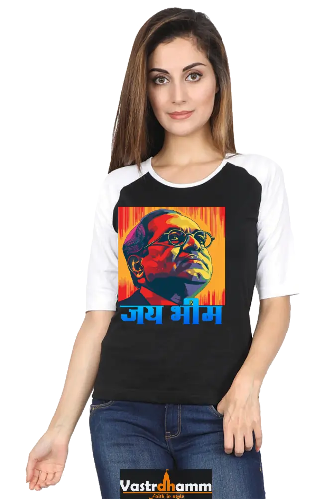 Ambedkar Ji Advocate Raglan Full Sleeve T-Shirts for Women Vastrdhamm