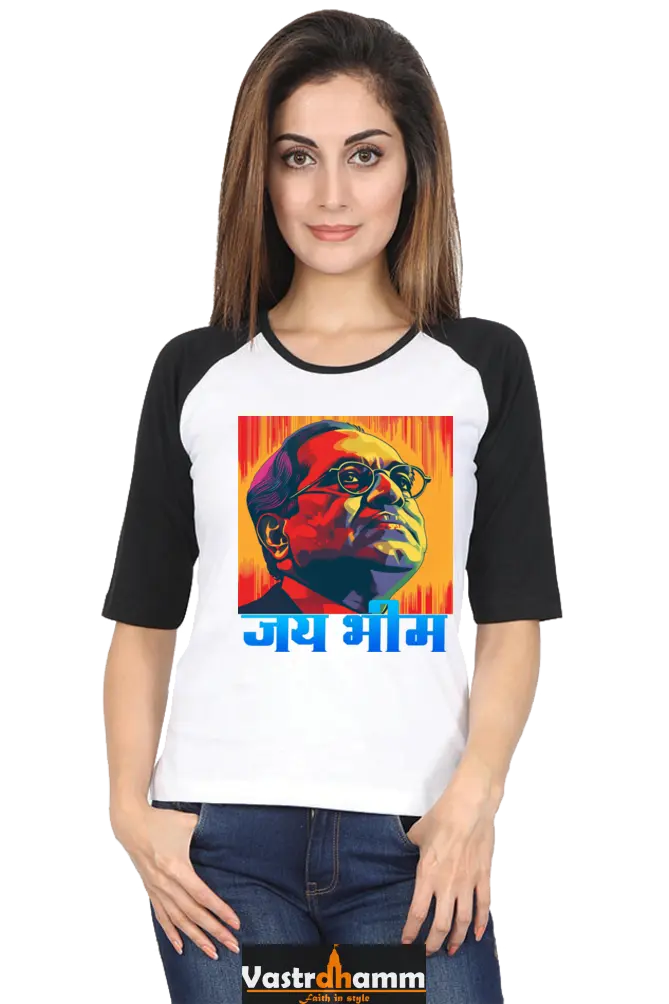 Ambedkar Ji Advocate Raglan Full Sleeve T-Shirts for Women Vastrdhamm