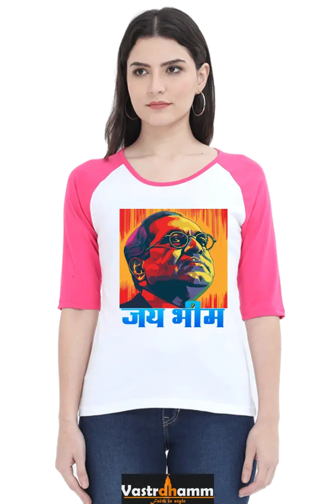 Ambedkar Ji Advocate Raglan Full Sleeve T-Shirts for Women Vastrdhamm