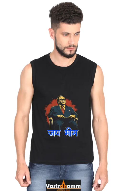 Ambedkar Ji Advocate Round Neck Sleeveless T-Shirts for Men Vastrdhamm