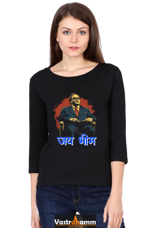 Ambedkar Ji AdvocateRound Neck Full Sleeve T-Shirts for Women Vastrdhamm