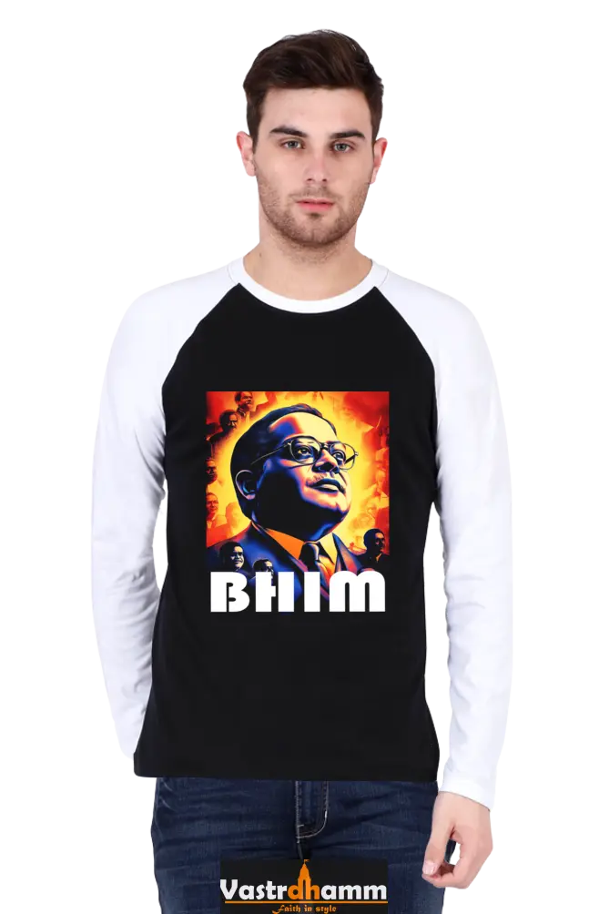 Ambedkar Social Justice Raglan Full Sleeve T-Shirts for Men Vastrdhamm