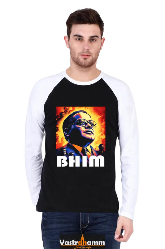 Ambedkar Social Justice Raglan Full Sleeve T-Shirts for Men Vastrdhamm