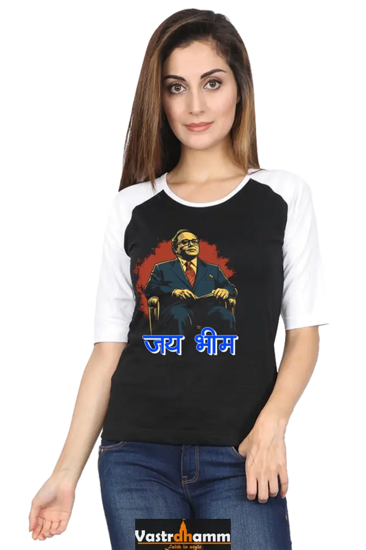 Ambedkar Social Justice Raglan Full Sleeve T-Shirts for Women Vastrdhamm