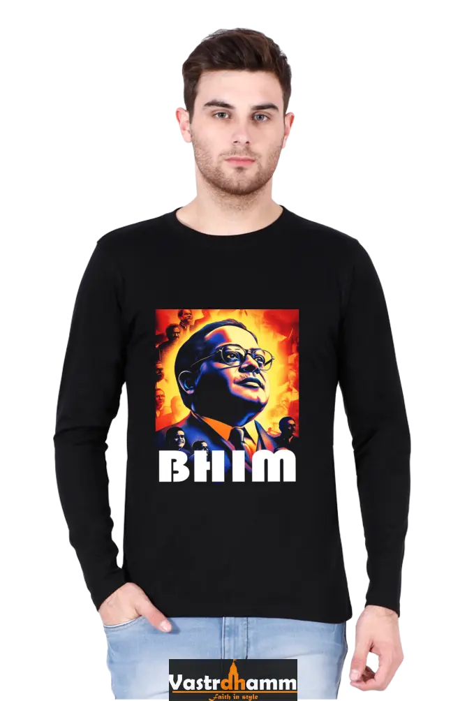 Ambedkar Social Justice Round Neck Full Sleeve T-Shirts for Men Vastrdhamm