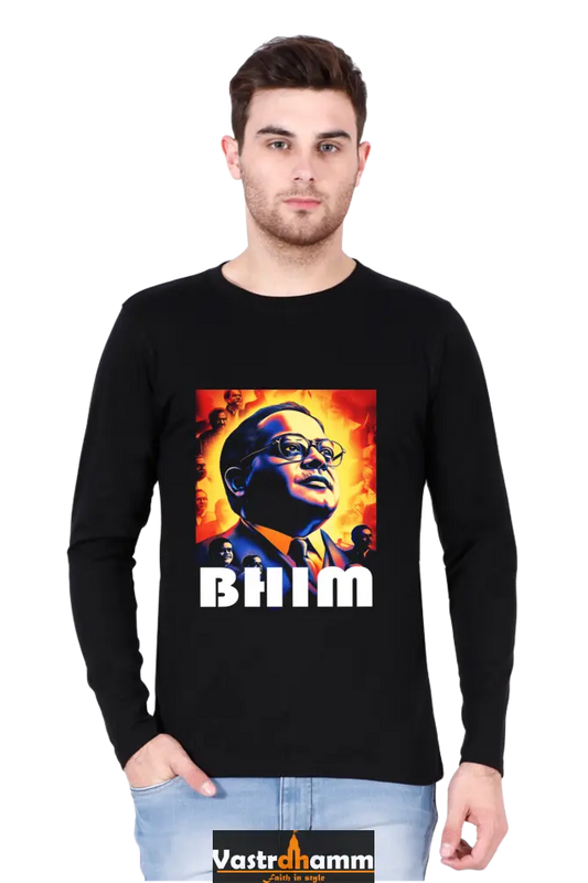 Ambedkar Social Justice Round Neck Full Sleeve T-Shirts for Men Vastrdhamm
