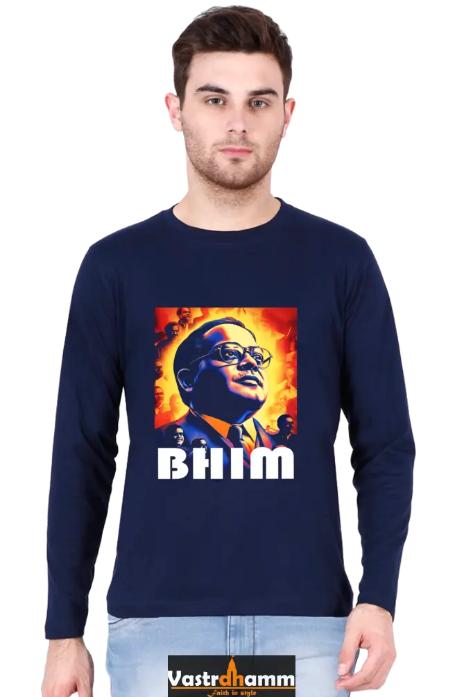 Ambedkar Social Justice Round Neck Full Sleeve T-Shirts for Men Vastrdhamm