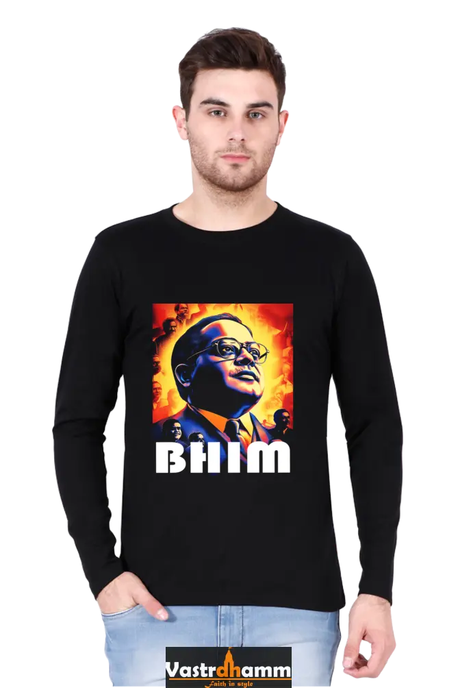 Ambedkar Social Justice Round Neck Full Sleeve T-Shirts for Men Vastrdhamm