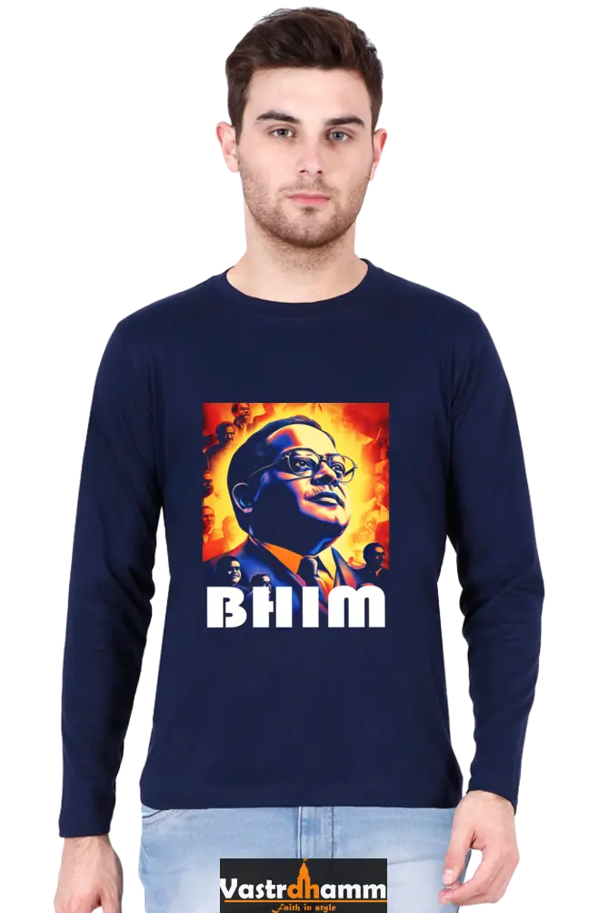 Ambedkar Social Justice Round Neck Full Sleeve T-Shirts for Men Vastrdhamm