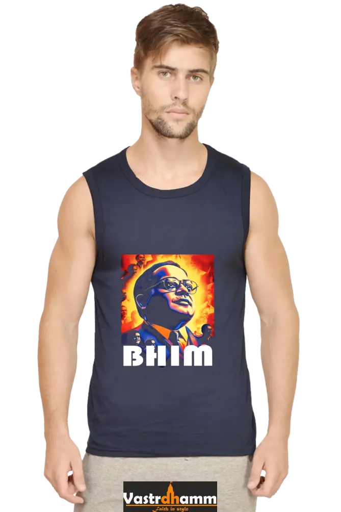 Ambedkar Social Justice Round Neck Sleeveless T-Shirts for Men Vastrdhamm