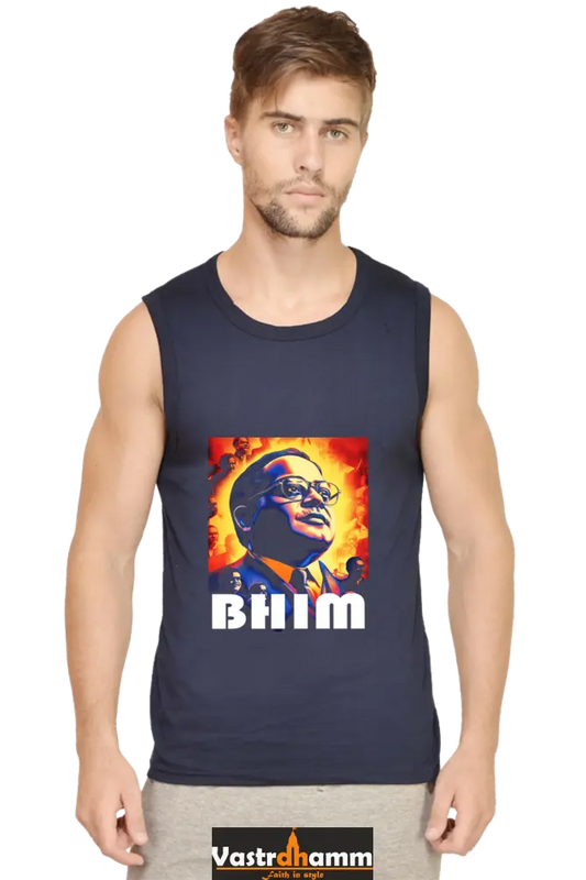 Ambedkar Social Justice Round Neck Sleeveless T-Shirts for Men Vastrdhamm