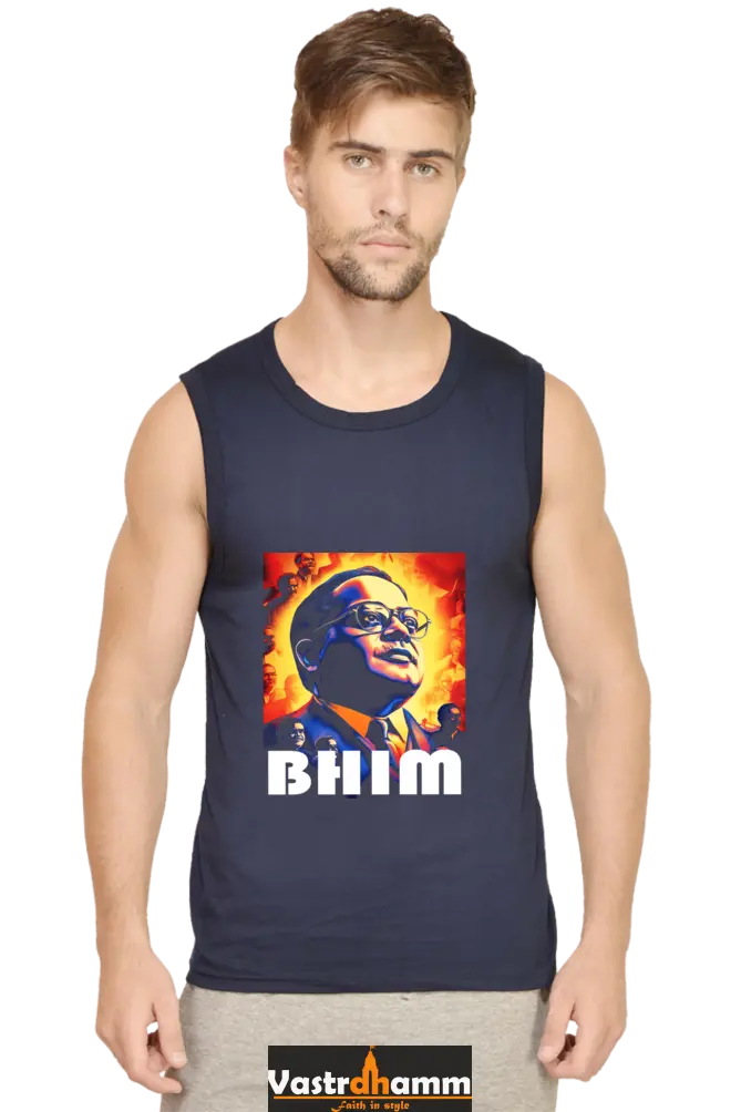 Ambedkar Social Justice Round Neck Sleeveless T-Shirts for Men Vastrdhamm