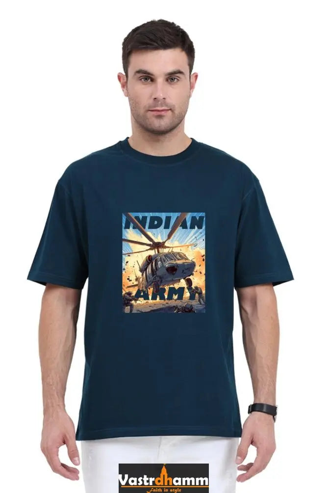 Blue Sky Defenders Indian Air Force. Oversized Classic T-Shirts  for Men Vastrdhamm